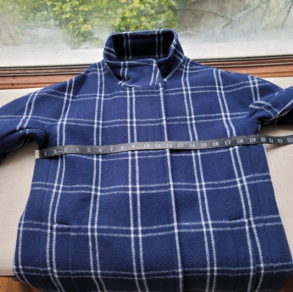 New! J. CREW Size 6 City Coat in Windowpane Antique Navy Blue White NWT - Picture 6 of 9